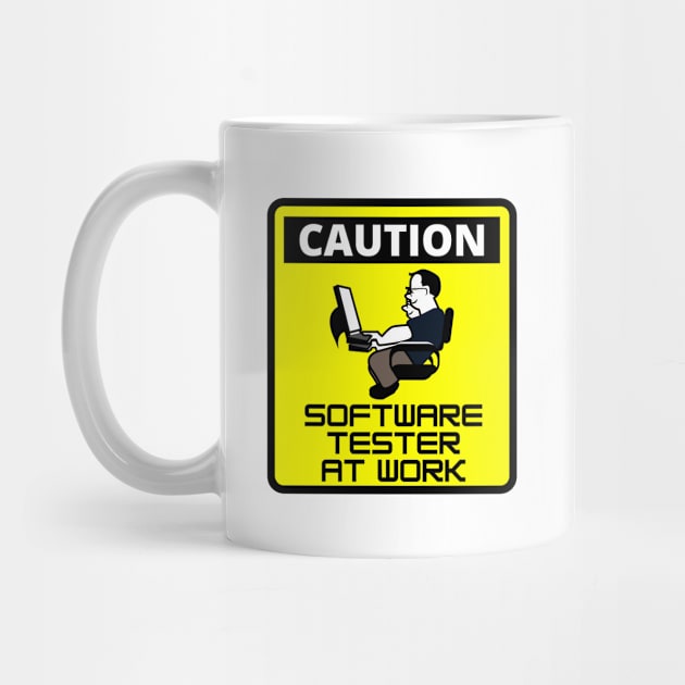 Caution - Software Tester at work by Software Testing Life